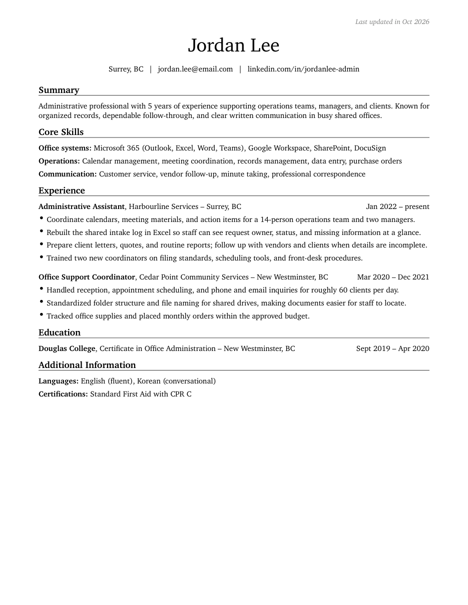 ApliBot Clean ATS resume template example