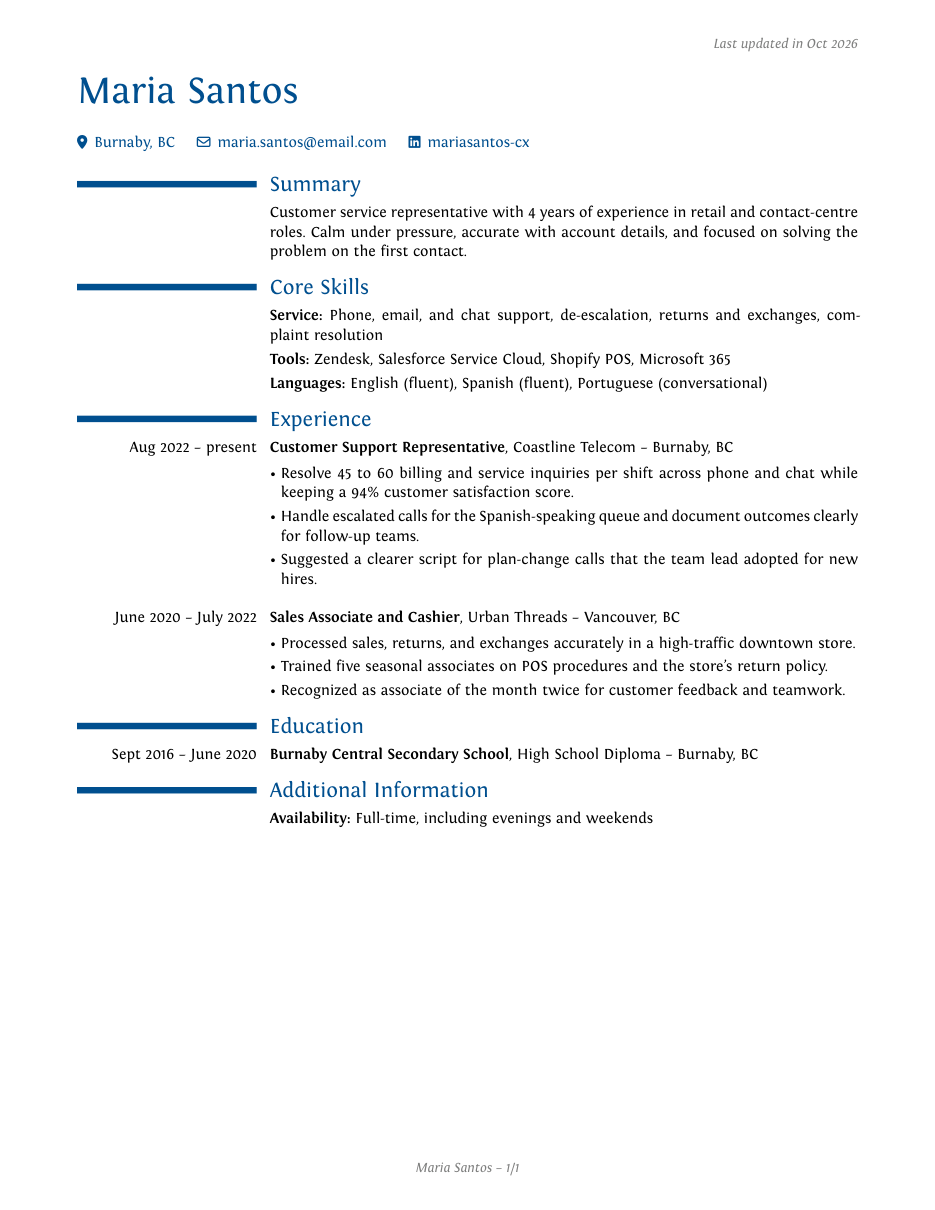ApliBot Modern resume template example