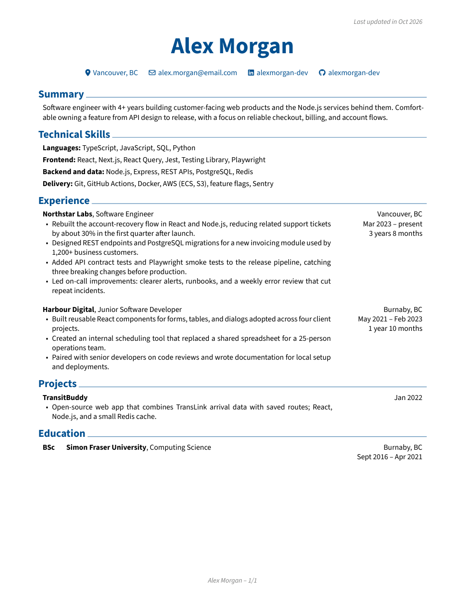 ApliBot Professional resume template example